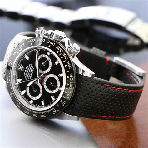 rolex daytona leather strap replica|rolex daytona curved end straps.